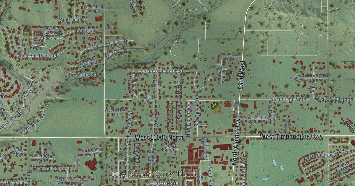 Map of Highland, Utah in 2026