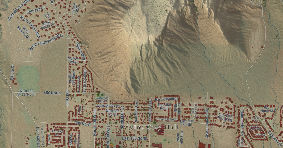 Map of Ivins, Utah in 2026