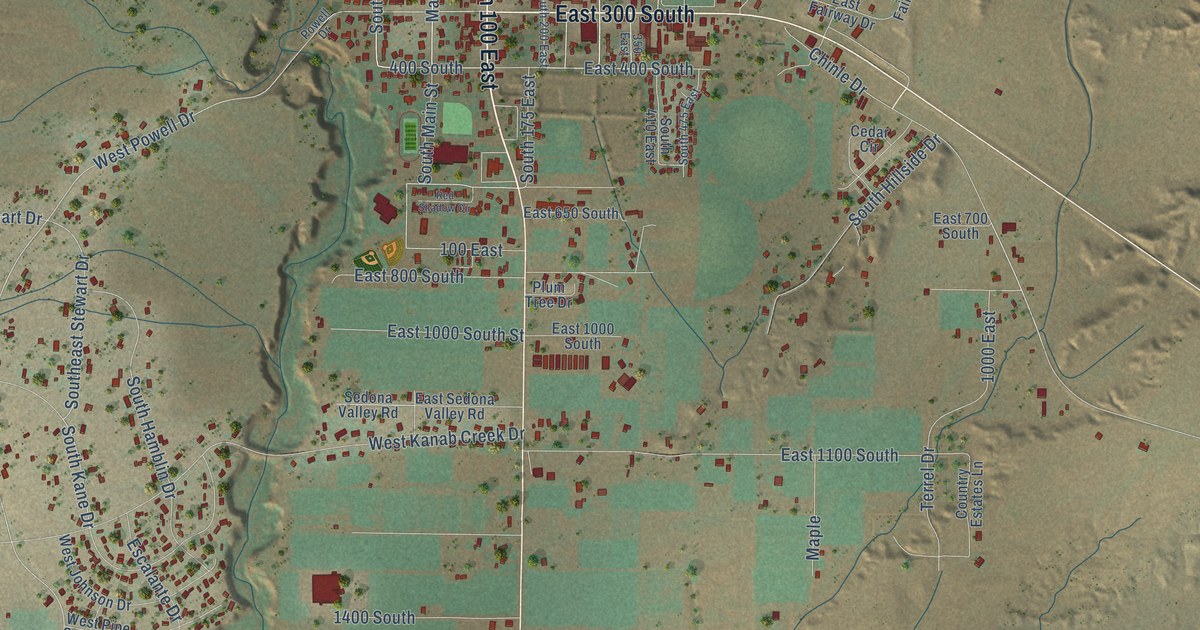 Map of Kanab, Utah in 2026