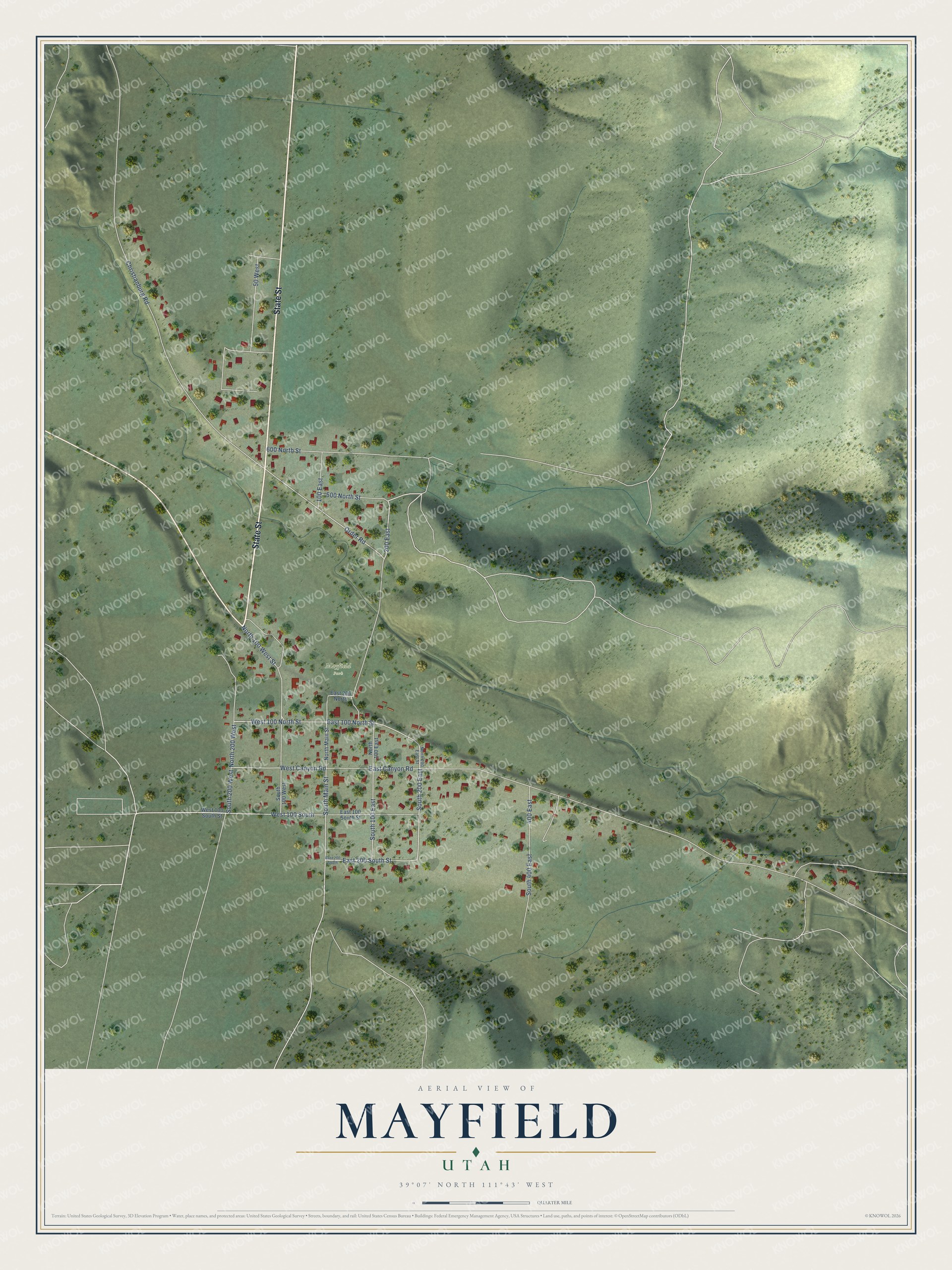 Watermarked full-map preview of Mayfield, Utah