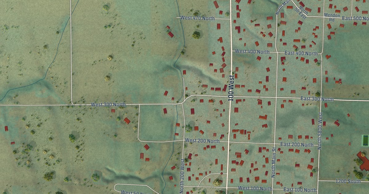 Map of Mendon, Utah in 2026