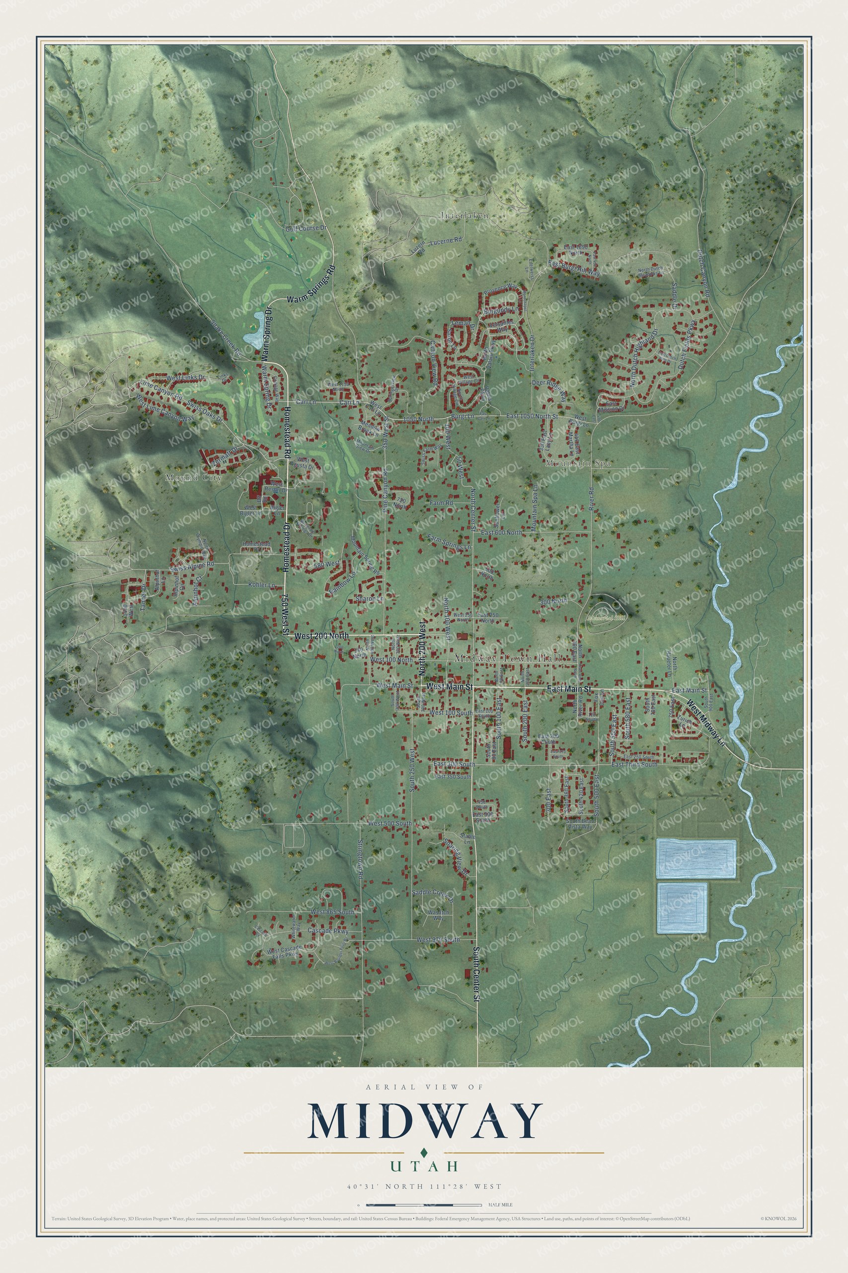Watermarked full-map preview of Midway, Utah