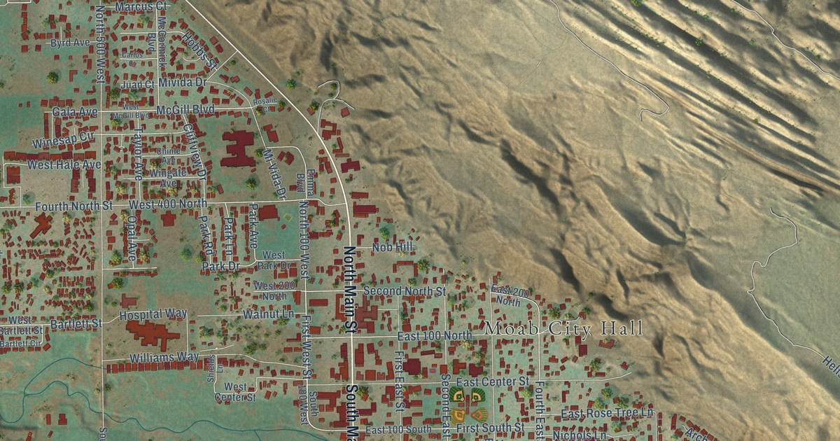 Map of Moab, Utah in 2026