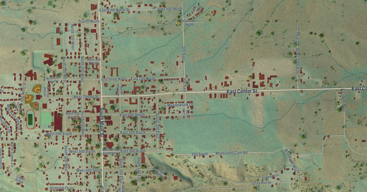 Map of Monticello, Utah in 2026