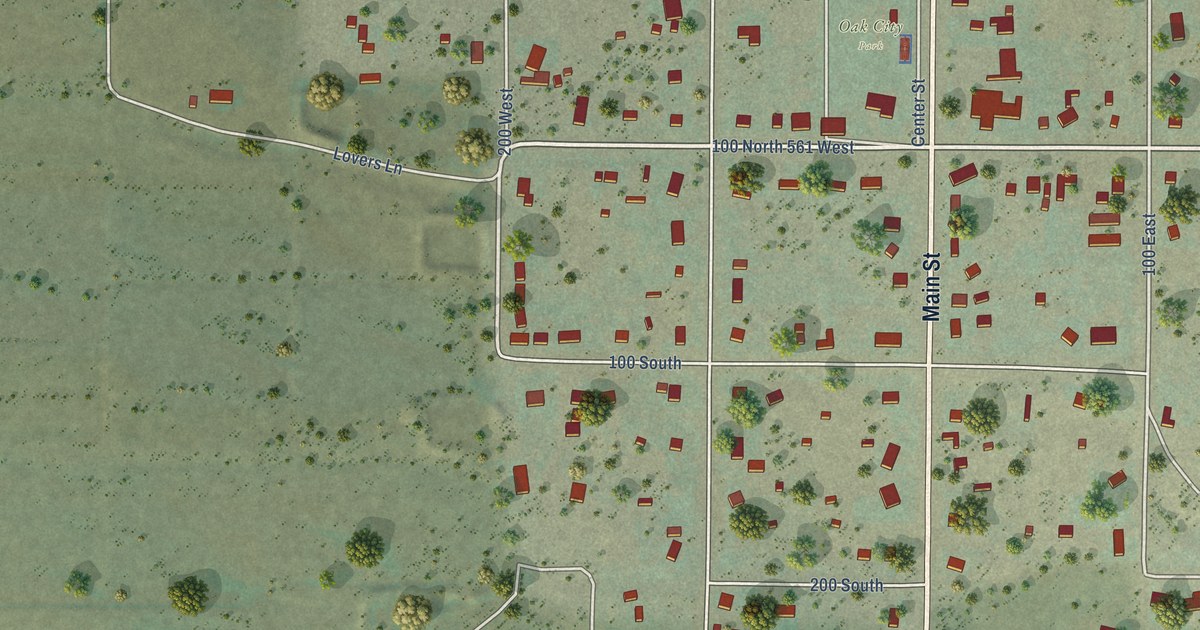 Map of Oak City, Utah in 2026