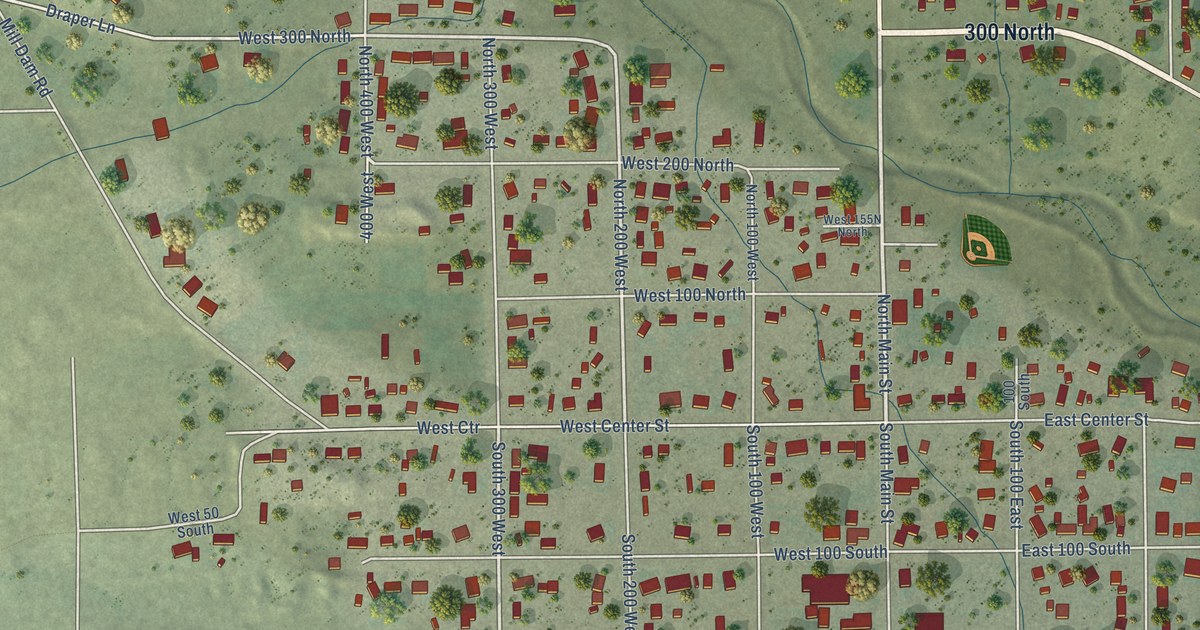 Map of Orangeville, Utah in 2026