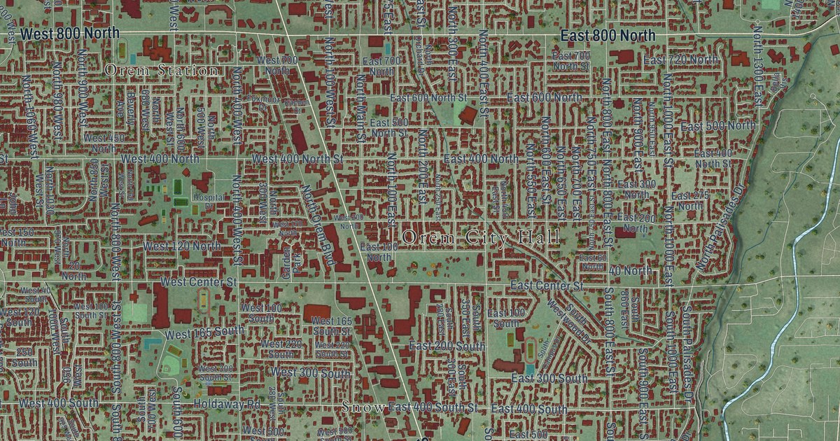 Map of Orem, Utah in 2026