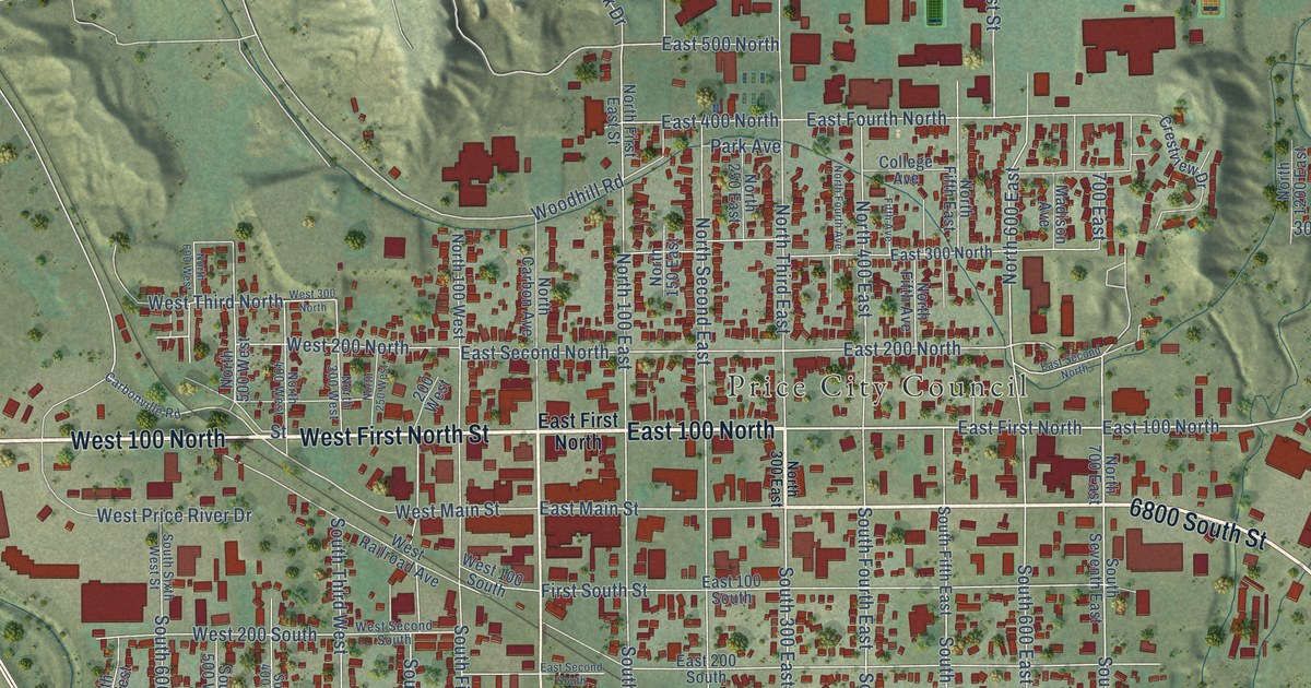 Map of Price, Utah in 2026