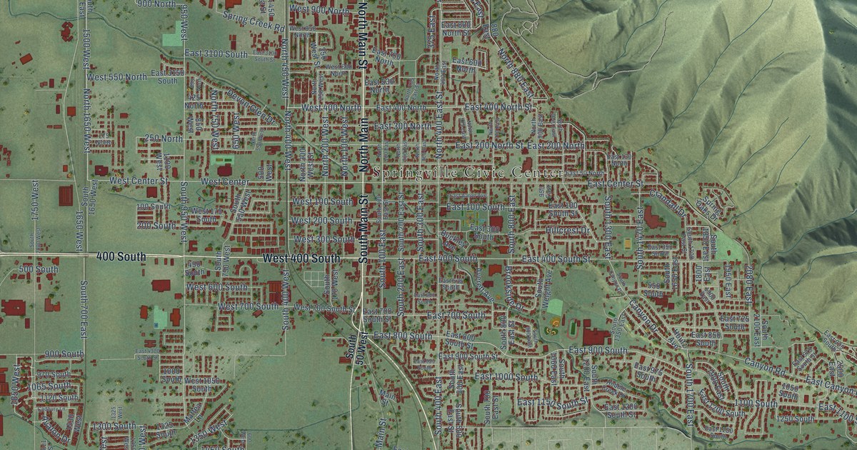 Map of Springville, Utah in 2026