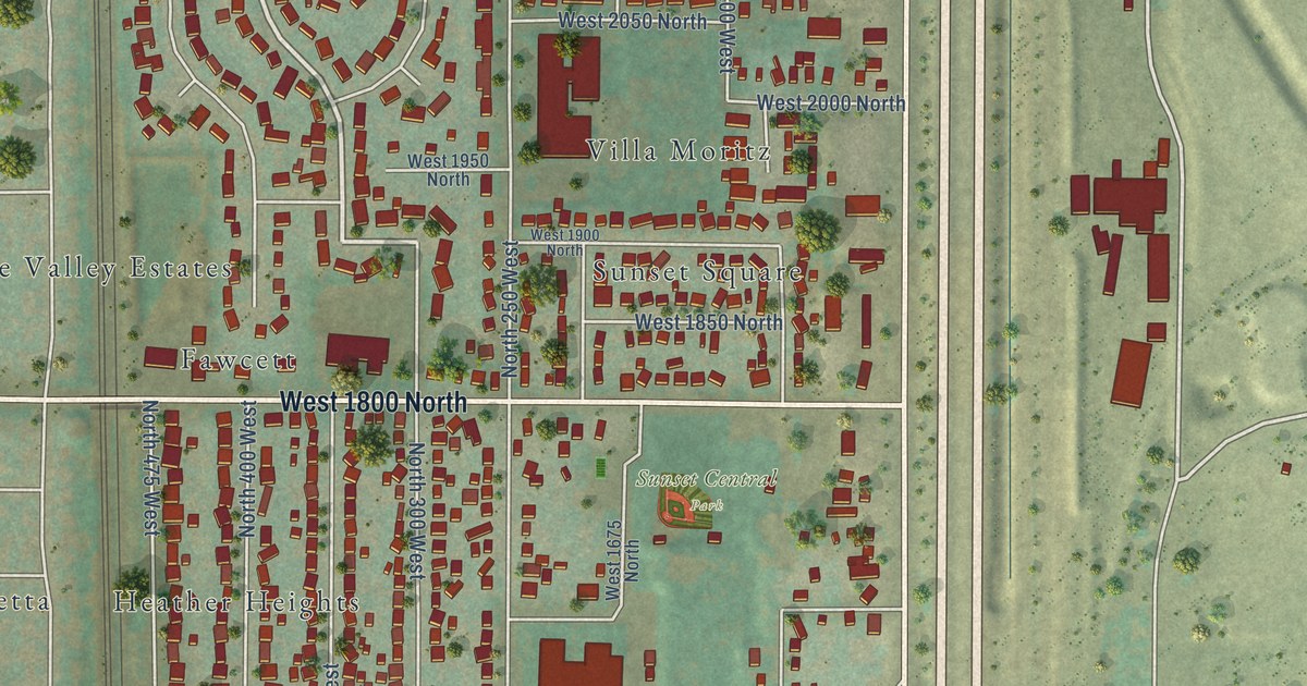 Map of Sunset, Utah in 2026