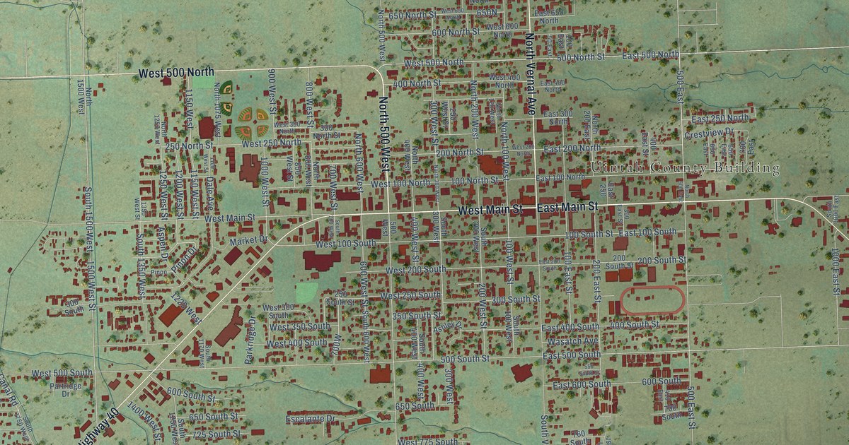 Map of Vernal, Utah in 2026