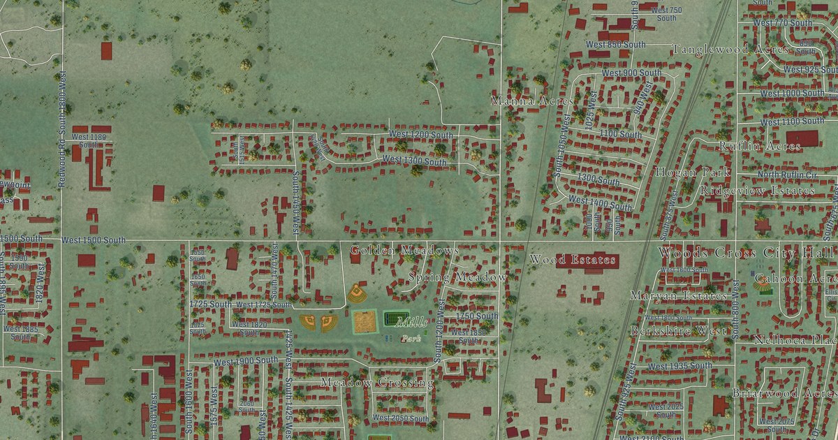 Map of Woods Cross, Utah in 2026