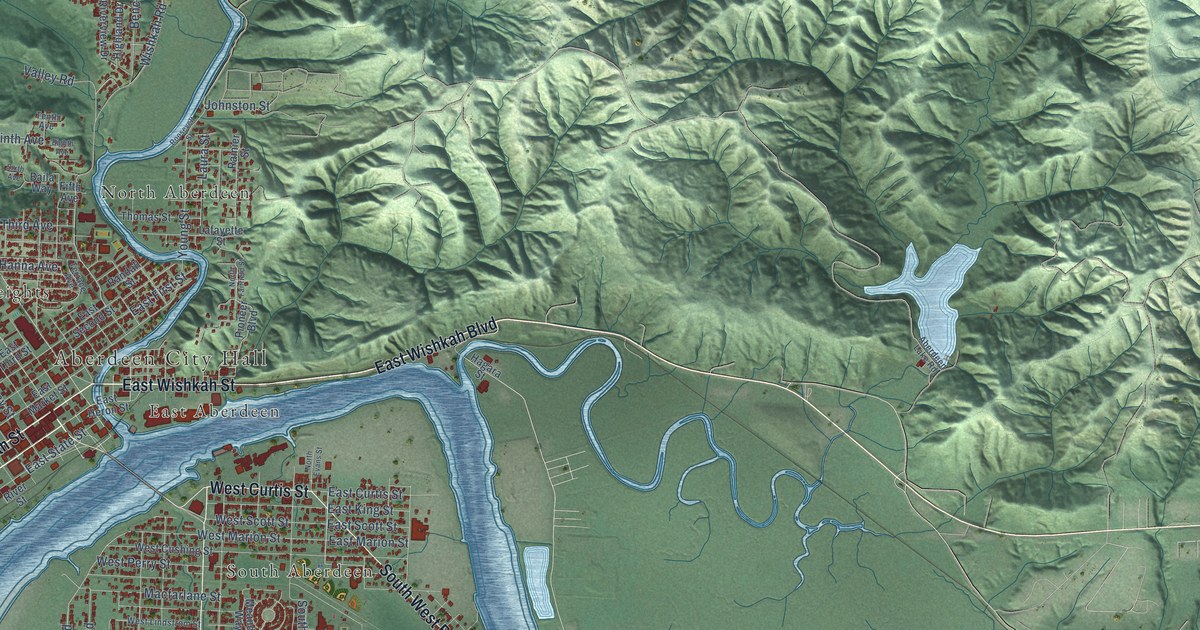 Map of Aberdeen, Washington in 2026
