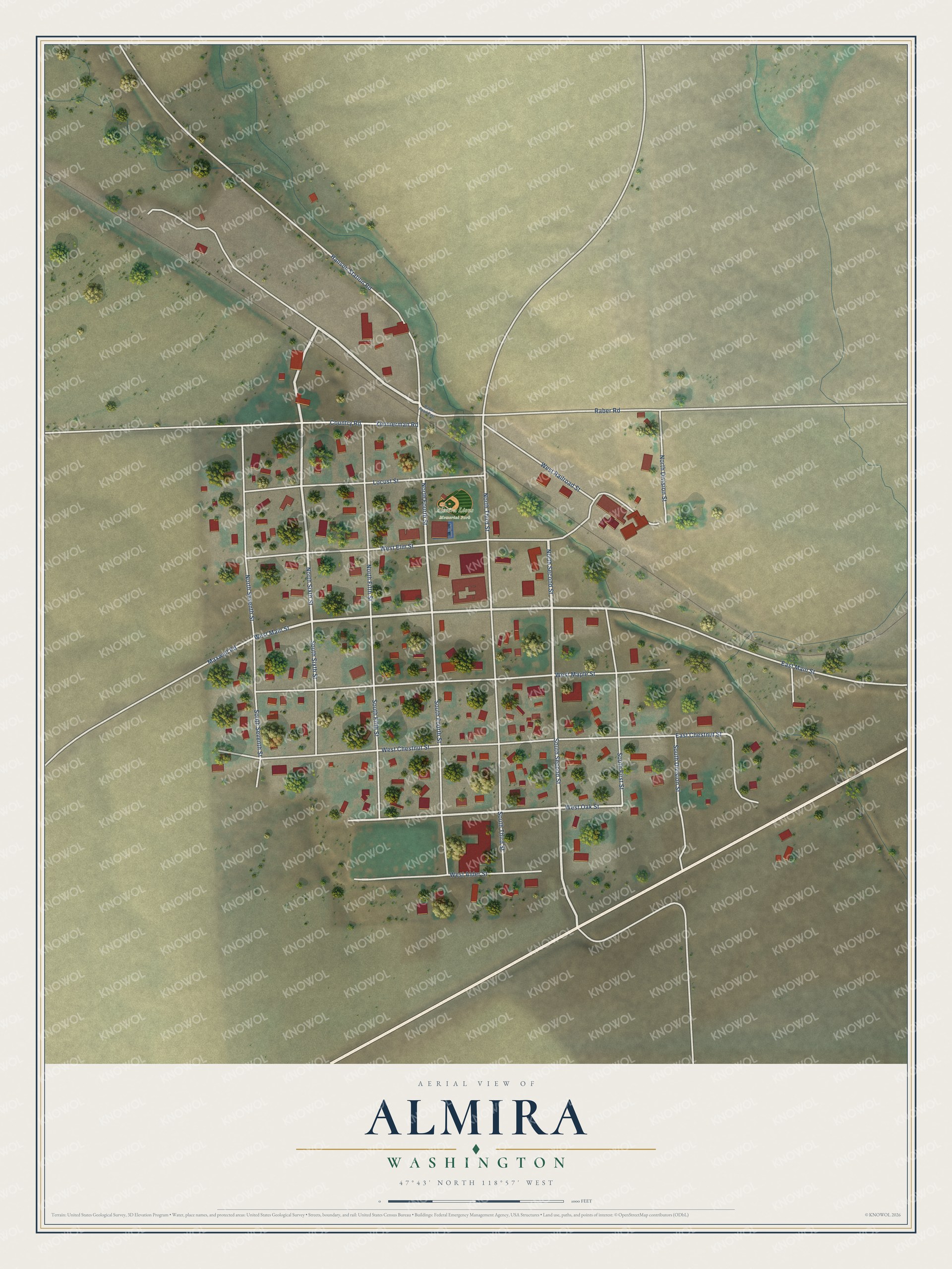 Watermarked full-map preview of Almira, Washington