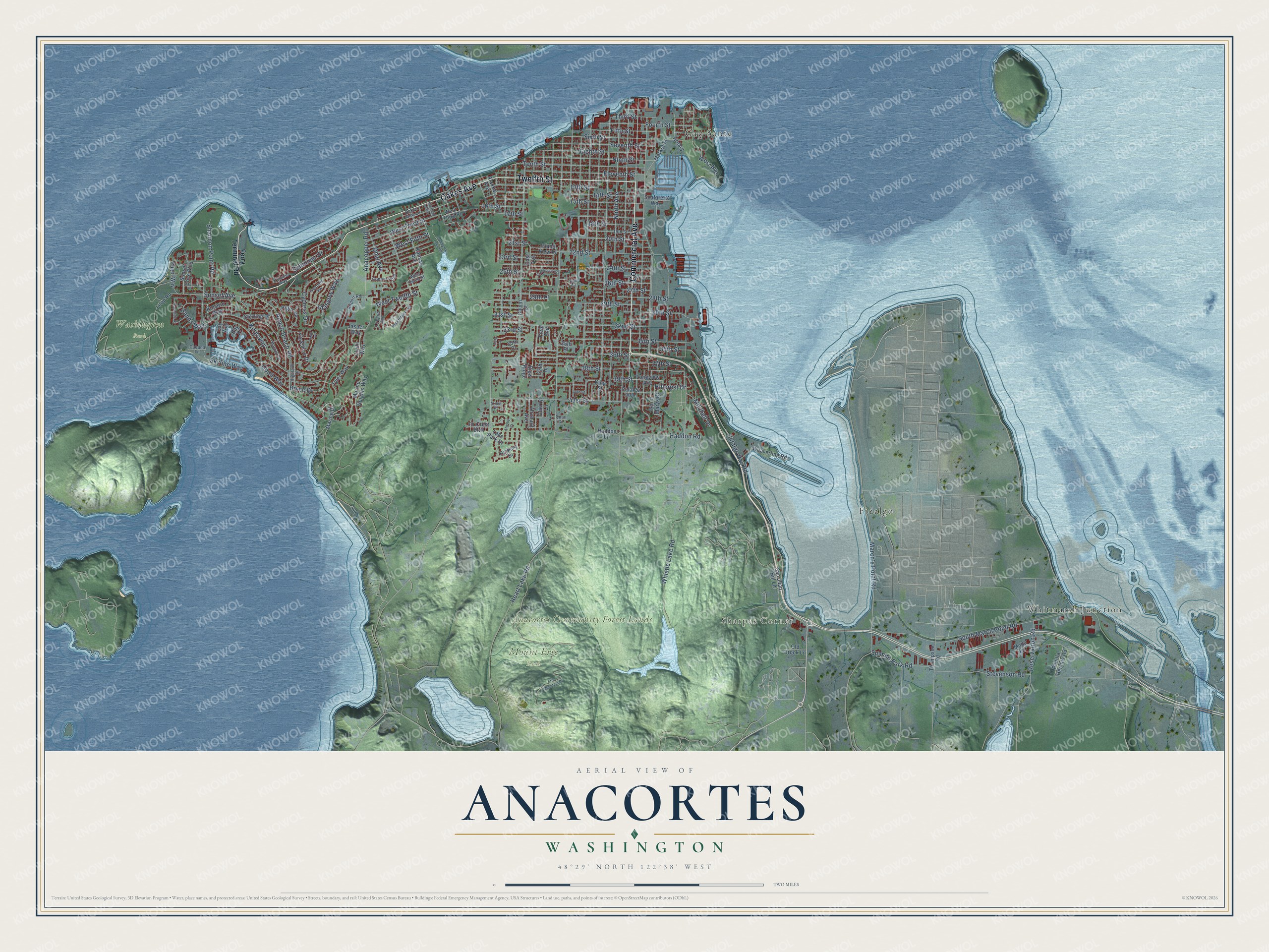Watermarked full-map preview of Anacortes, Washington