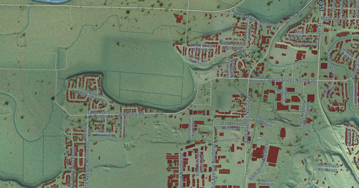 Map of Arlington, Washington in 2026
