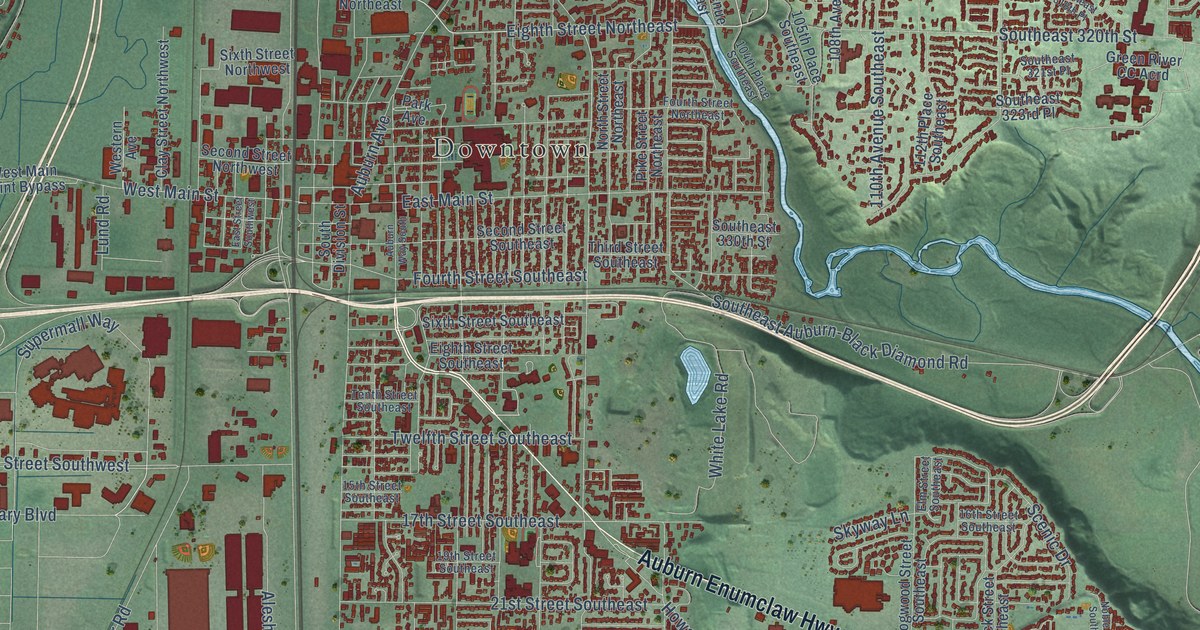 Map of Auburn, Washington in 2026