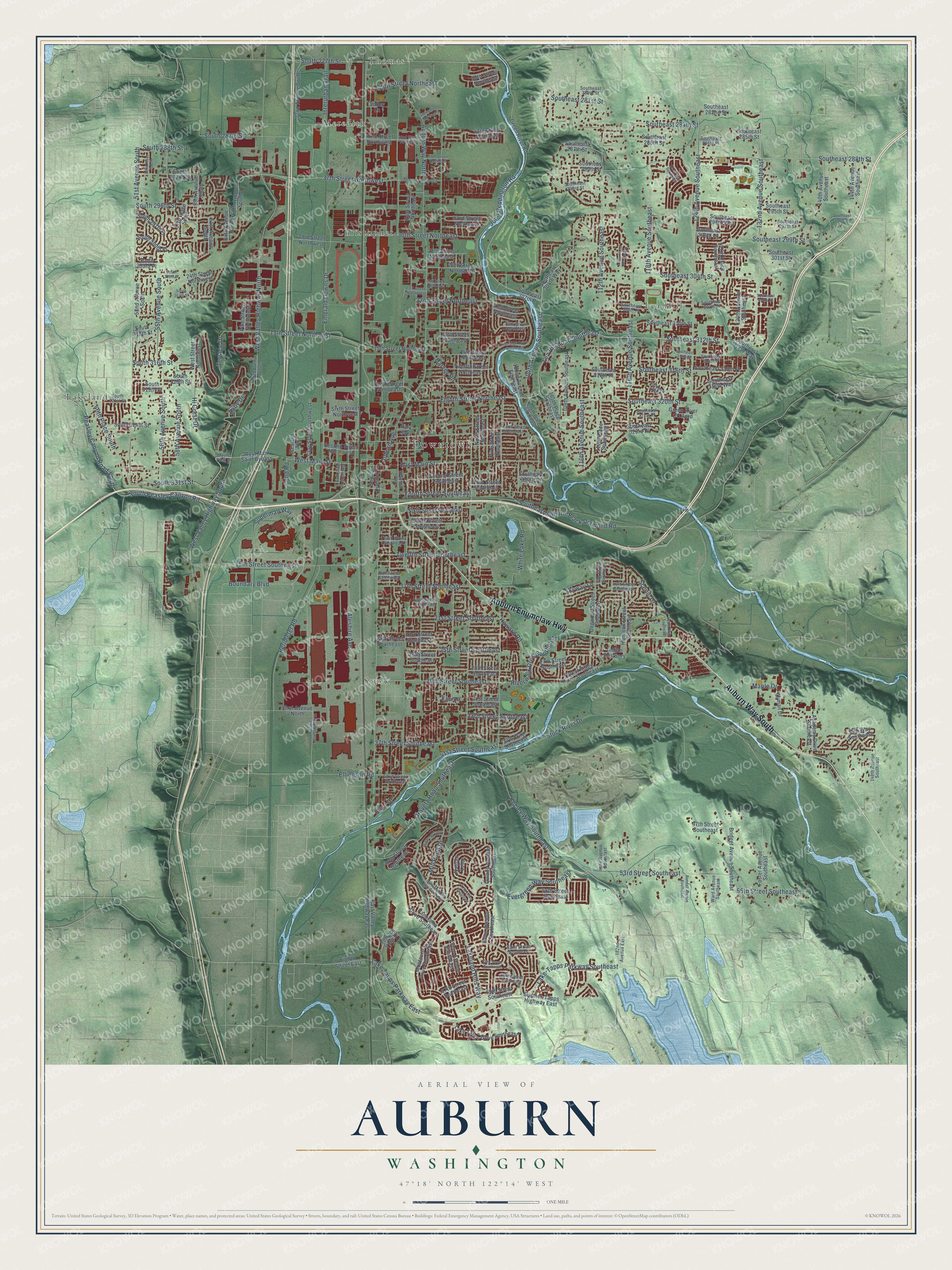 Watermarked full-map preview of Auburn, Washington
