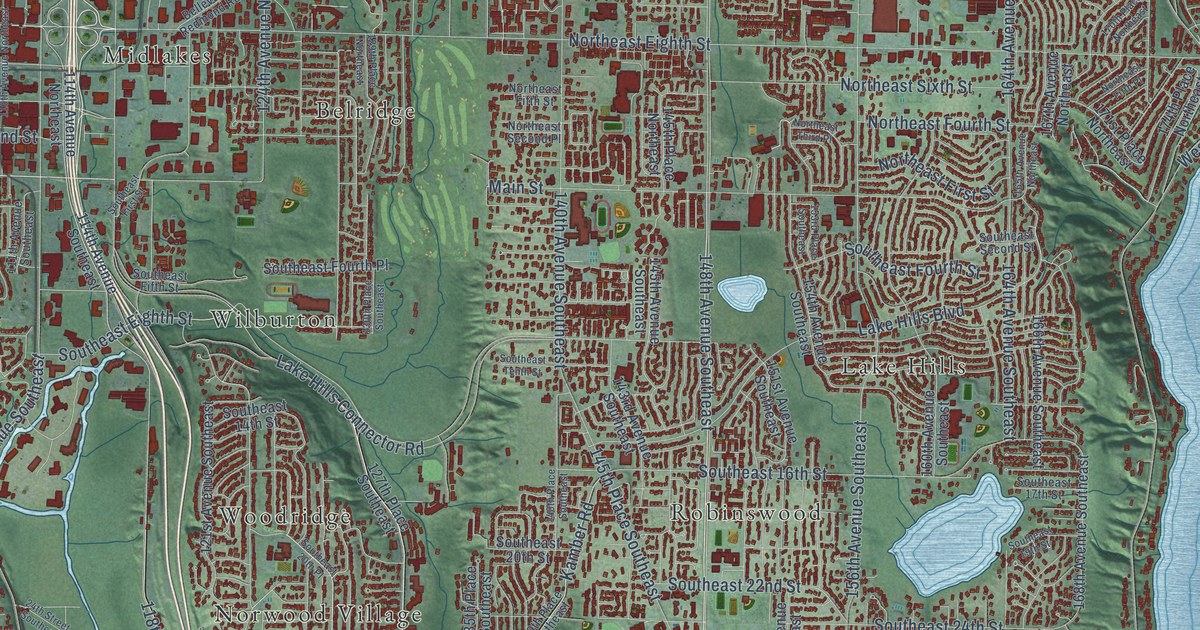 Map of Bellevue, Washington in 2026