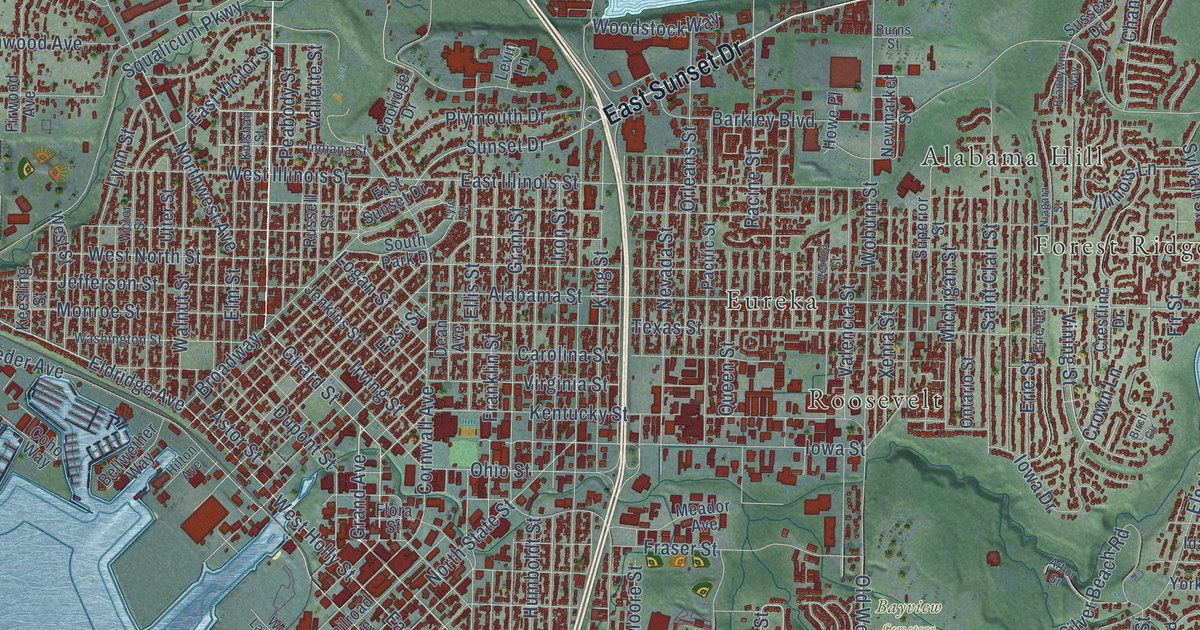 Map of Bellingham, Washington in 2026