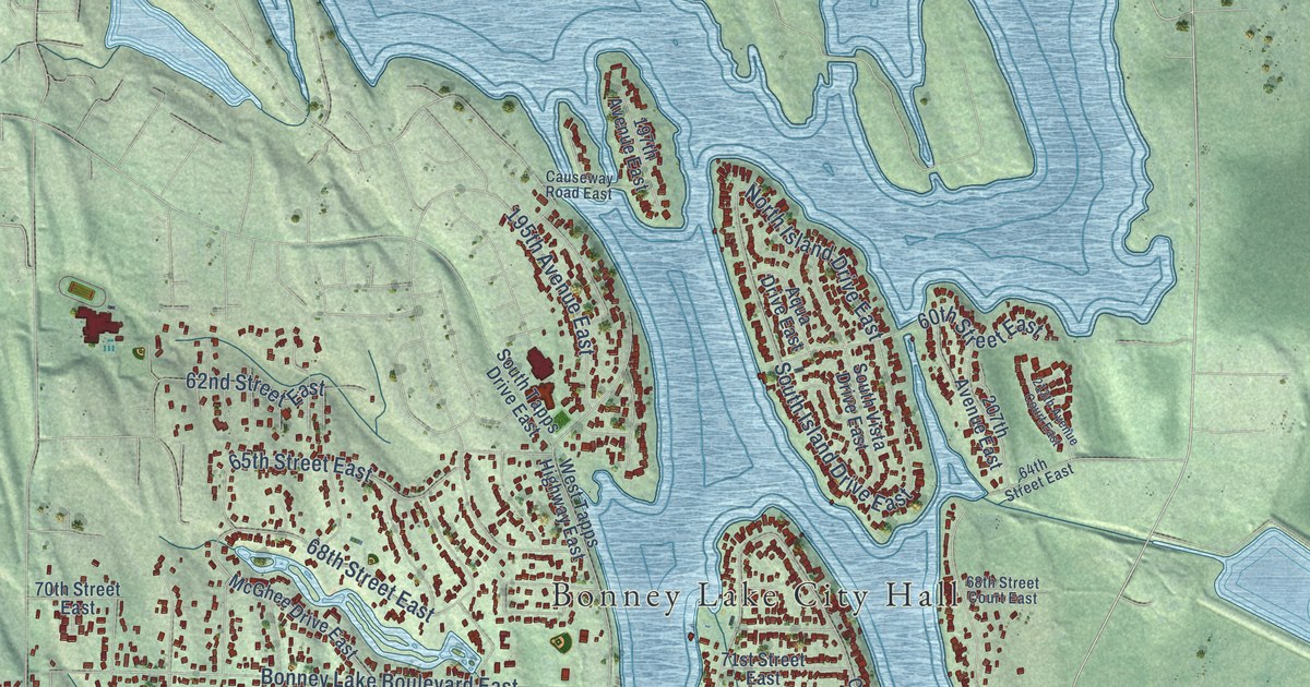 Map of Bonney Lake, Washington in 2026