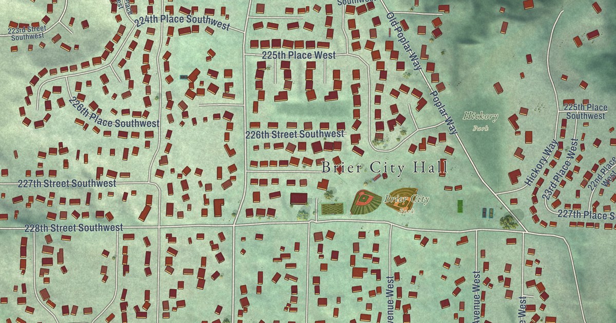 Map of Brier, Washington in 2026