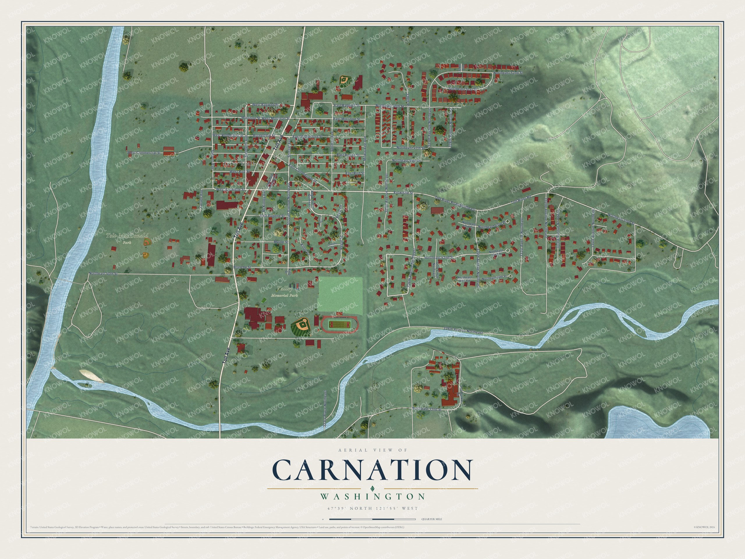 Watermarked full-map preview of Carnation, Washington