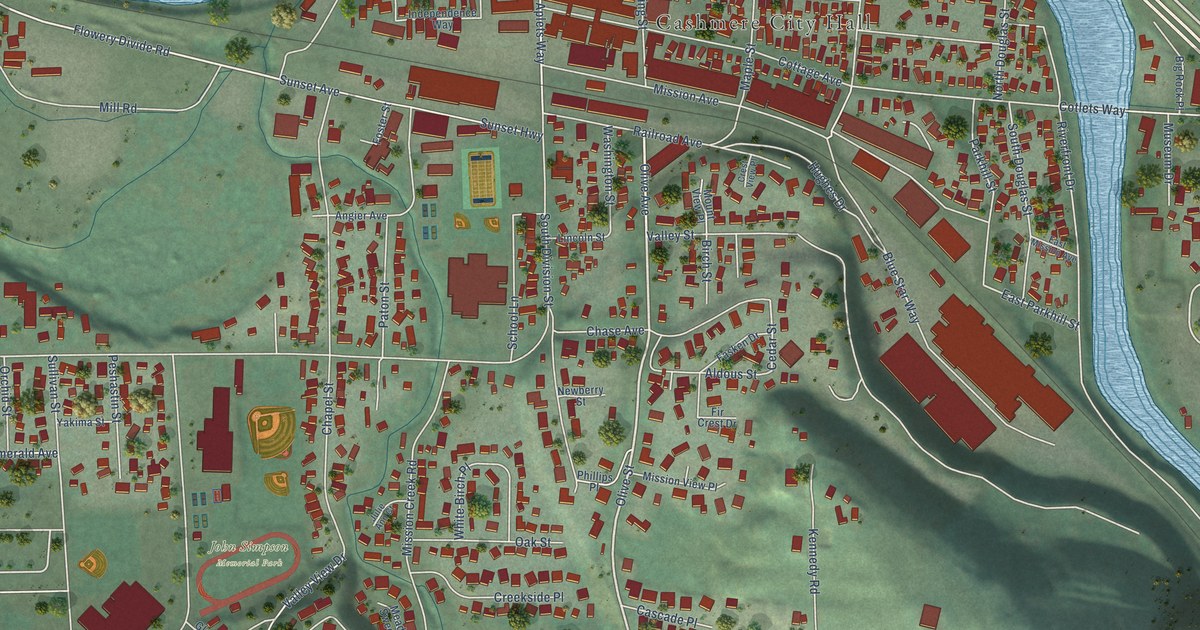 Map of Cashmere, Washington in 2026