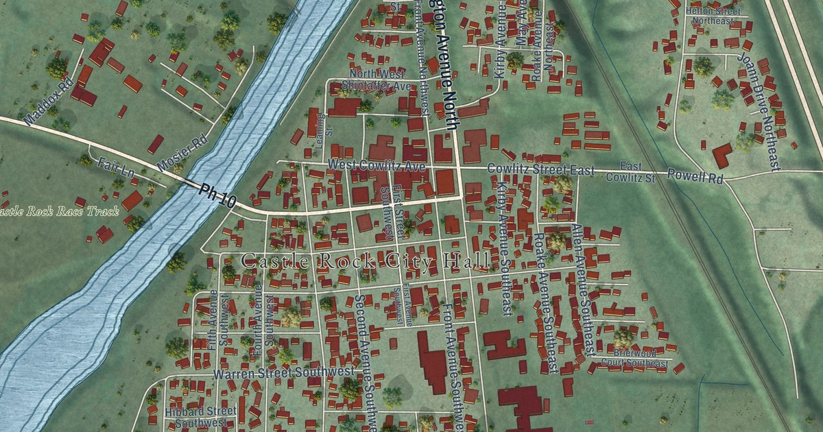 Map of Castle Rock, Washington in 2026