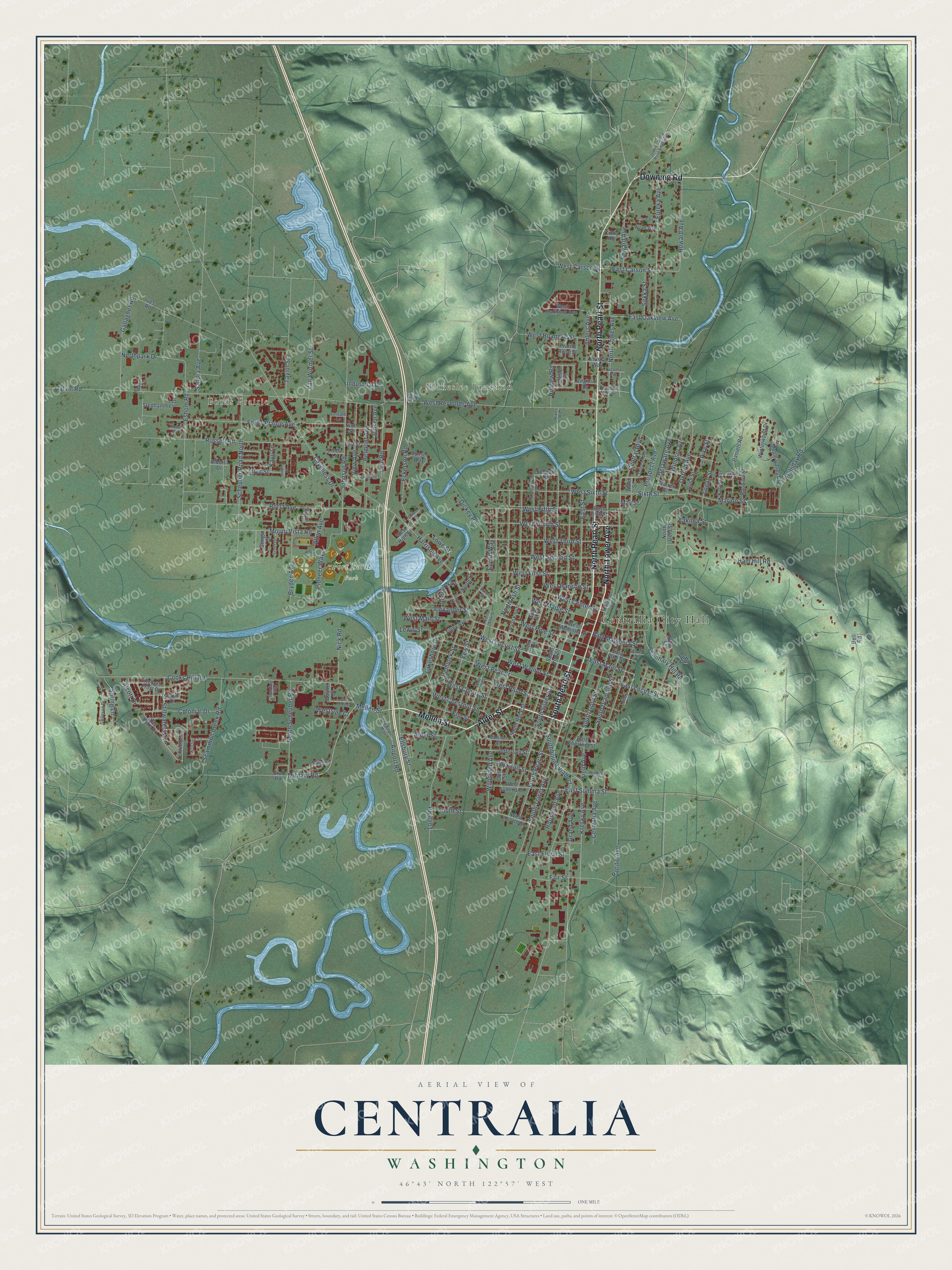 Watermarked full-map preview of Centralia, Washington