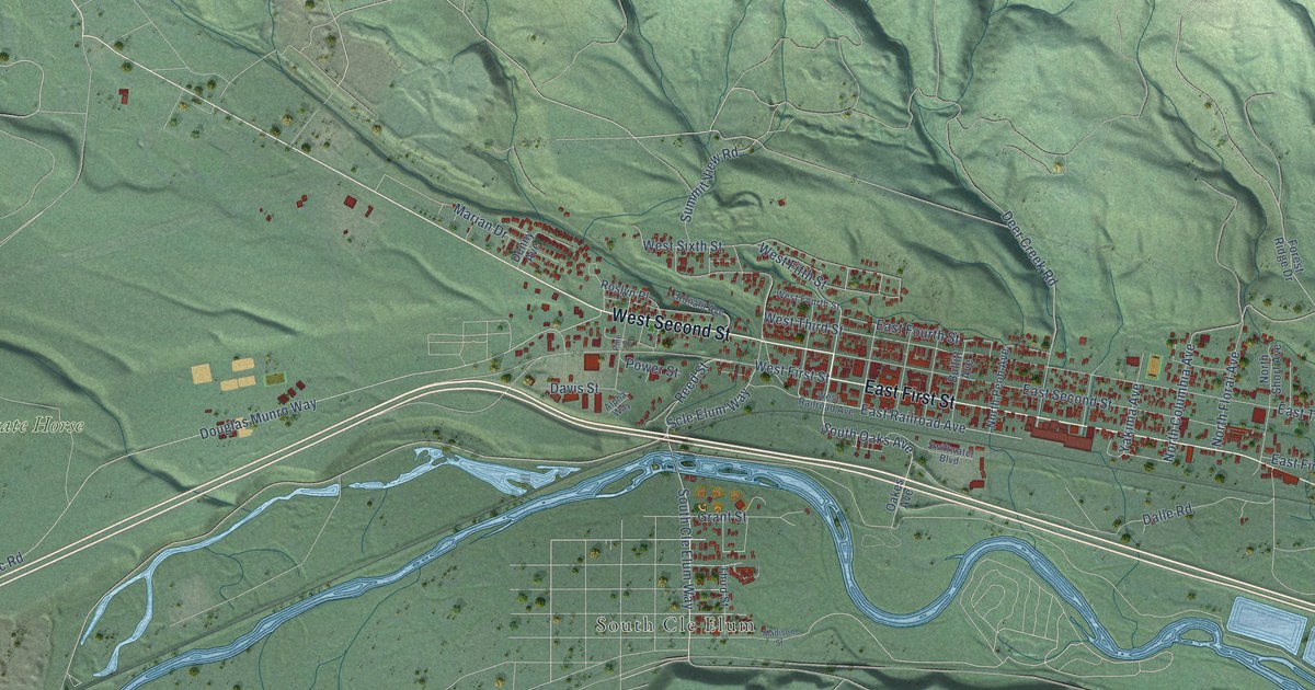 Map of Cle Elum, Washington in 2026
