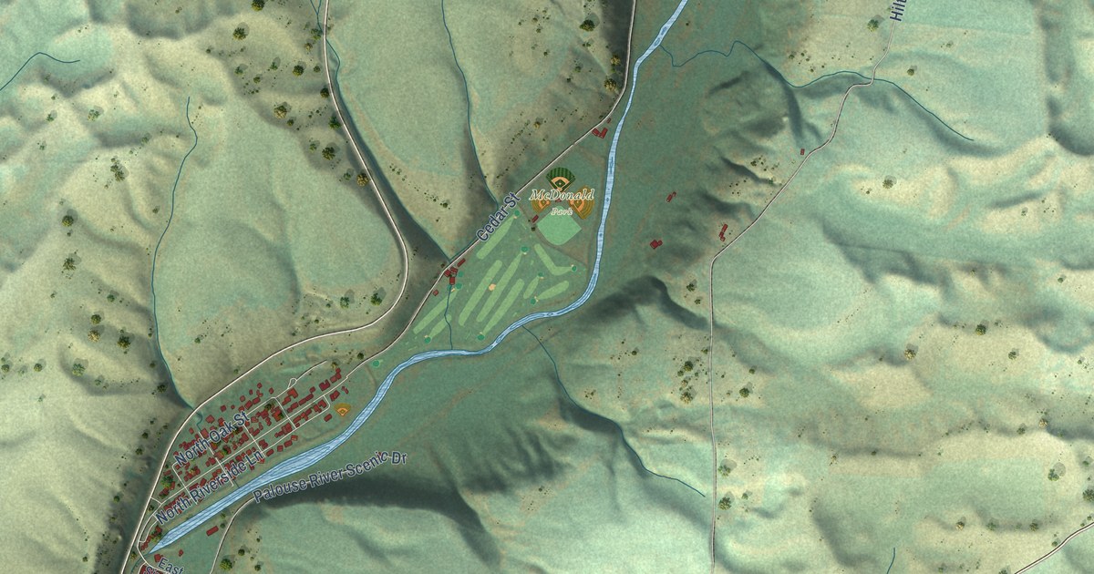 Map of Colfax, Washington in 2026
