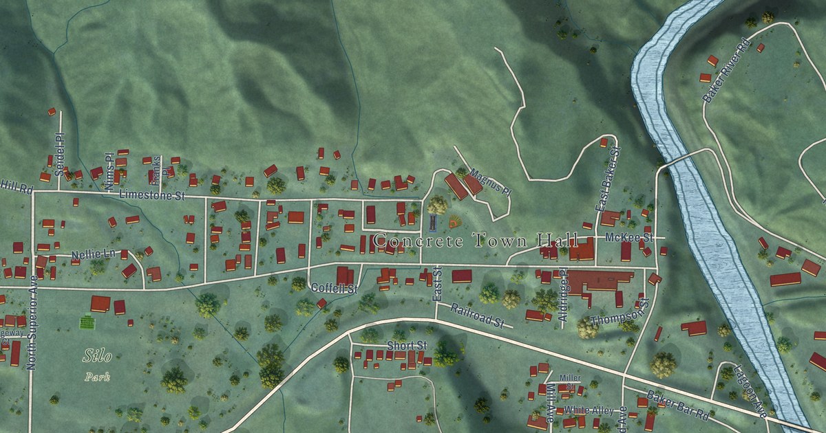Map of Concrete, Washington in 2026