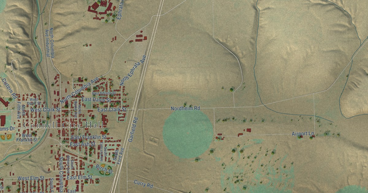 Map of Connell, Washington in 2026