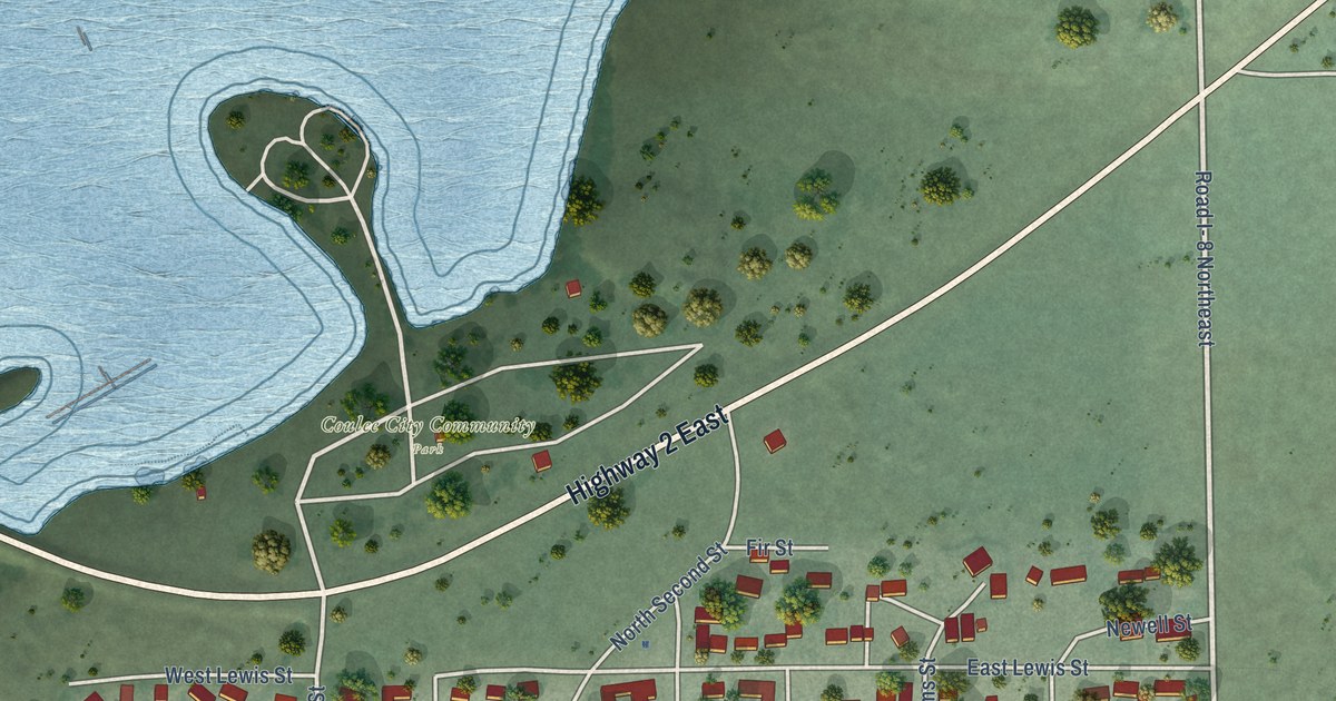 Map of Coulee City, Washington in 2026