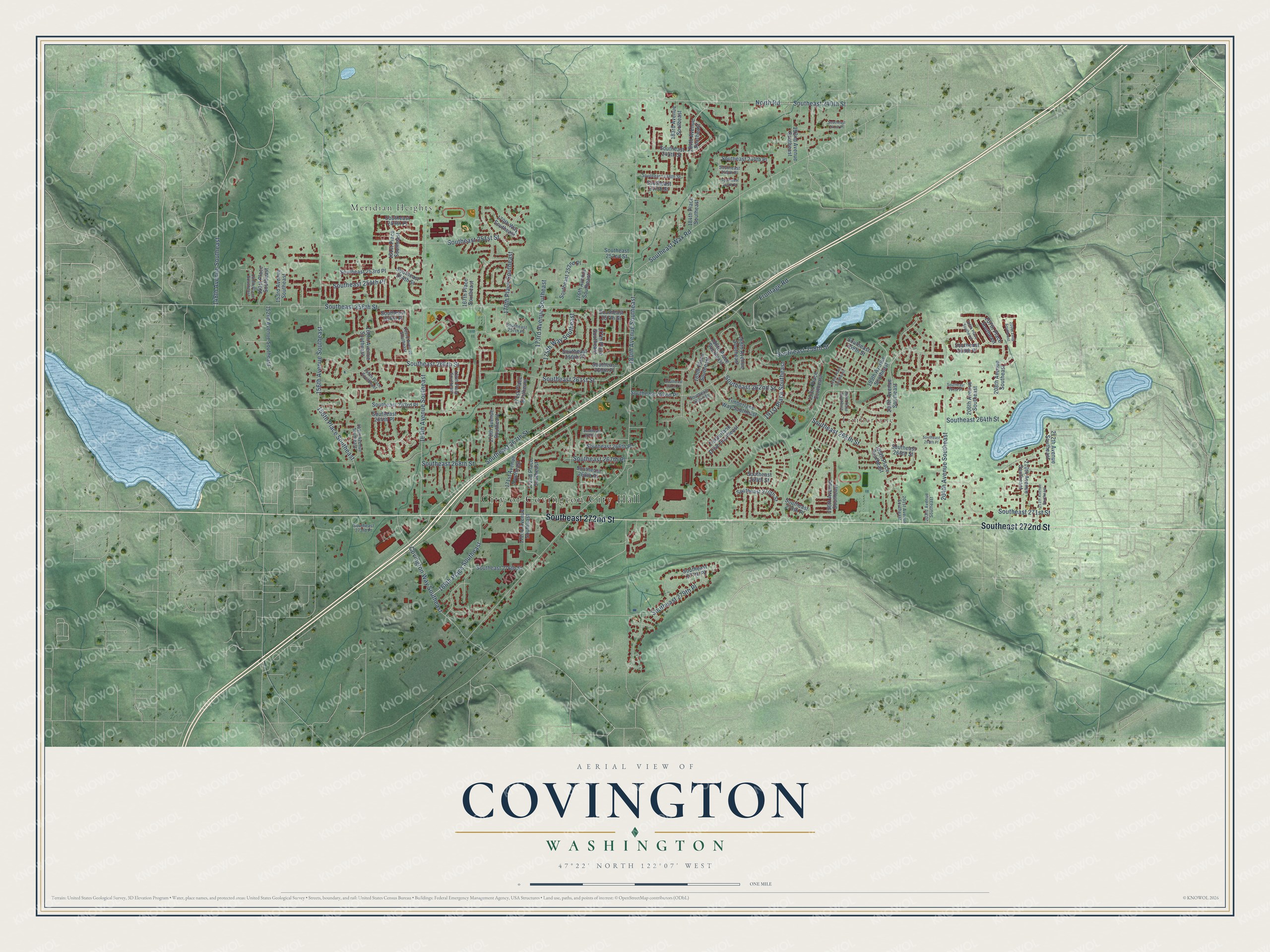 Watermarked full-map preview of Covington, Washington