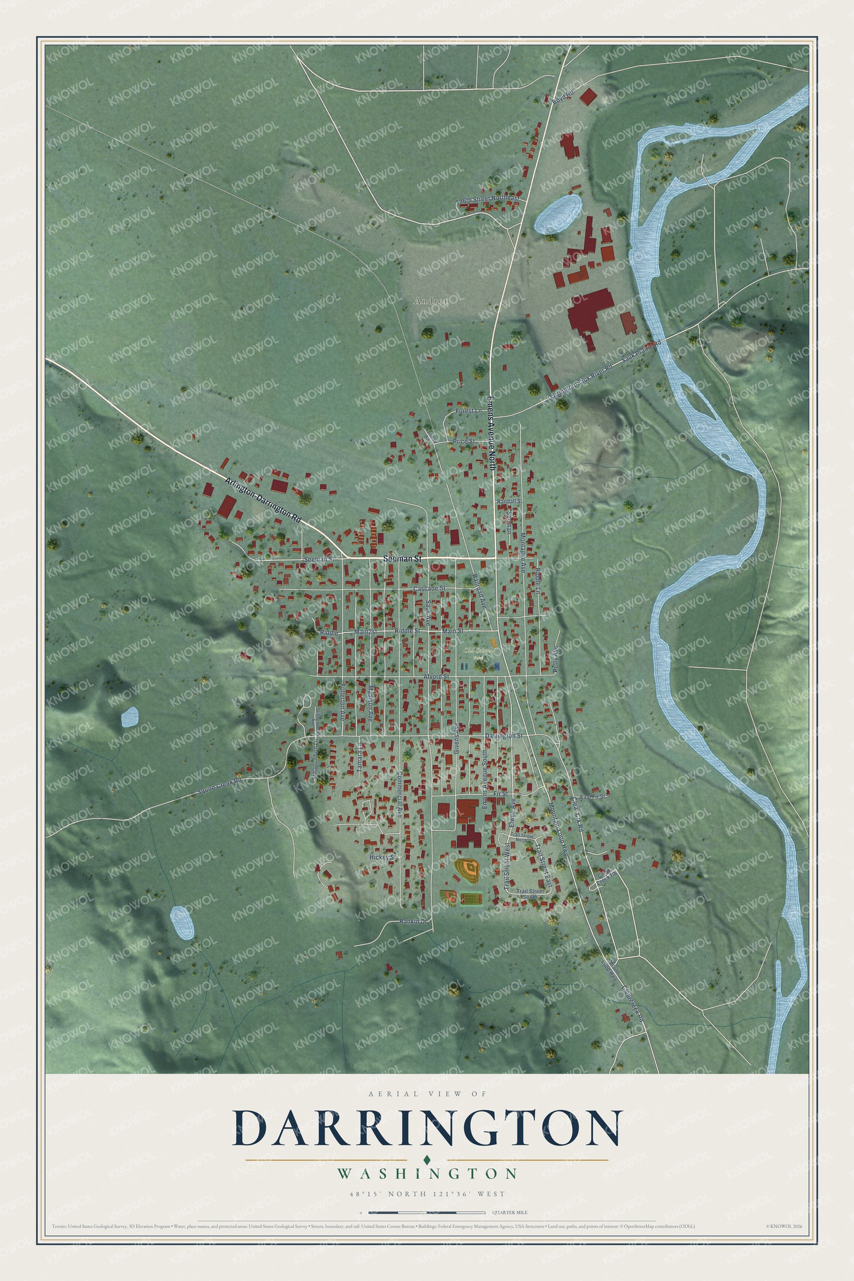 Watermarked full-map preview of Darrington, Washington