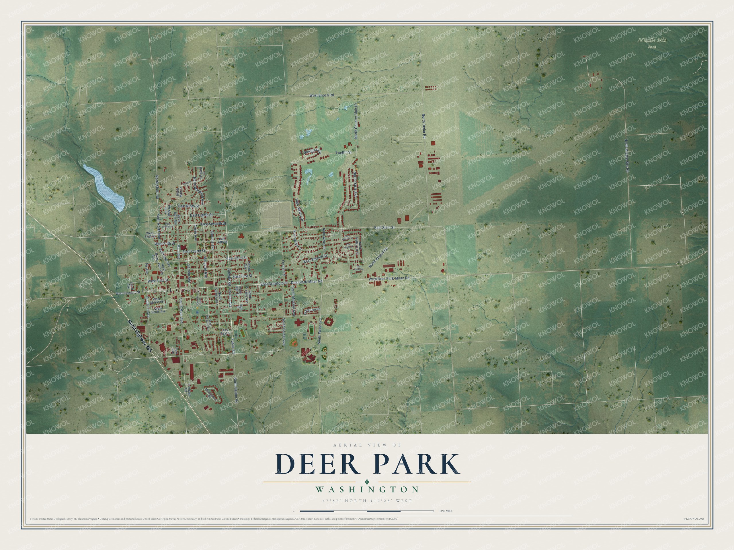 Watermarked full-map preview of Deer Park, Washington