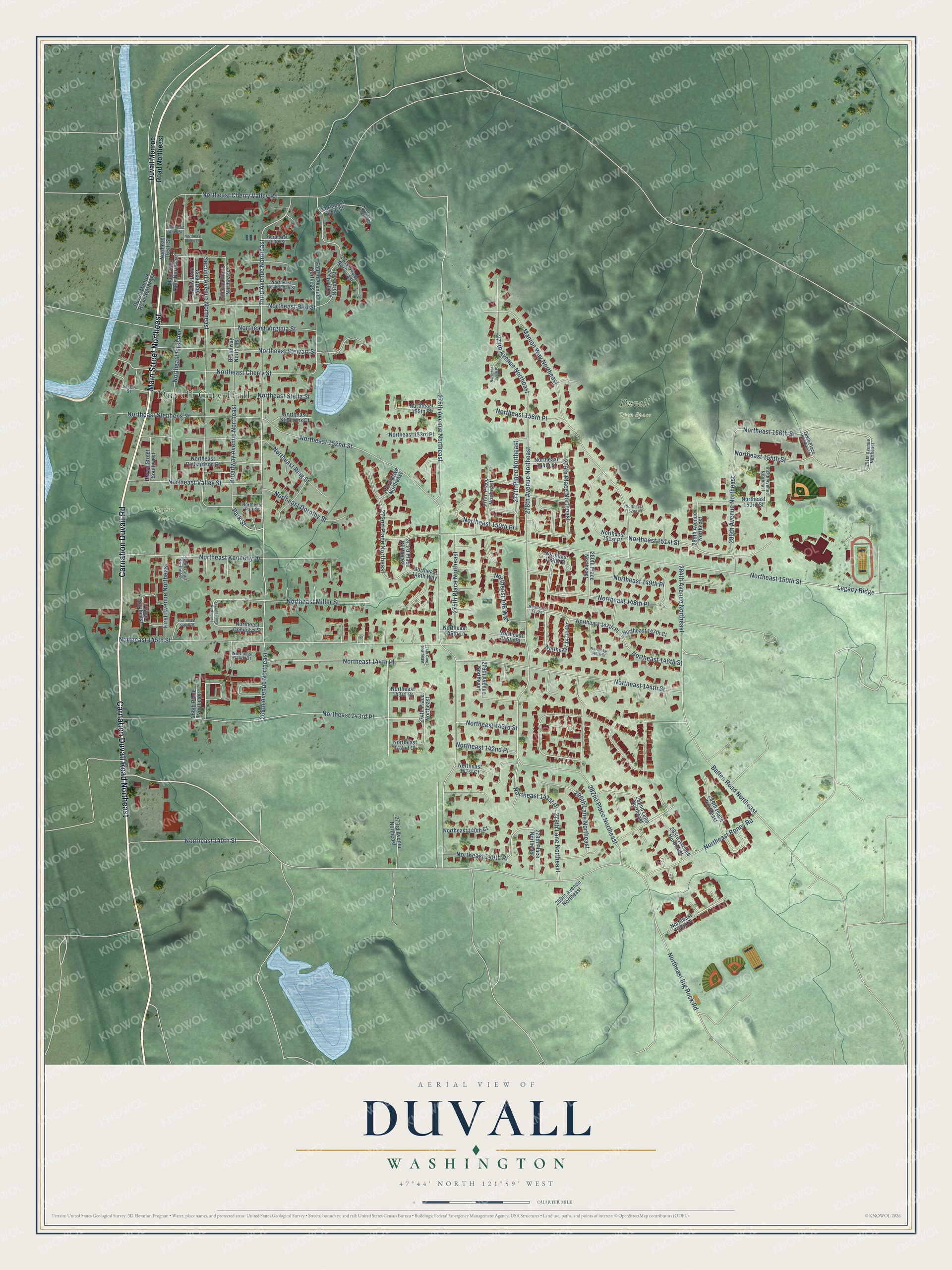 Watermarked full-map preview of Duvall, Washington