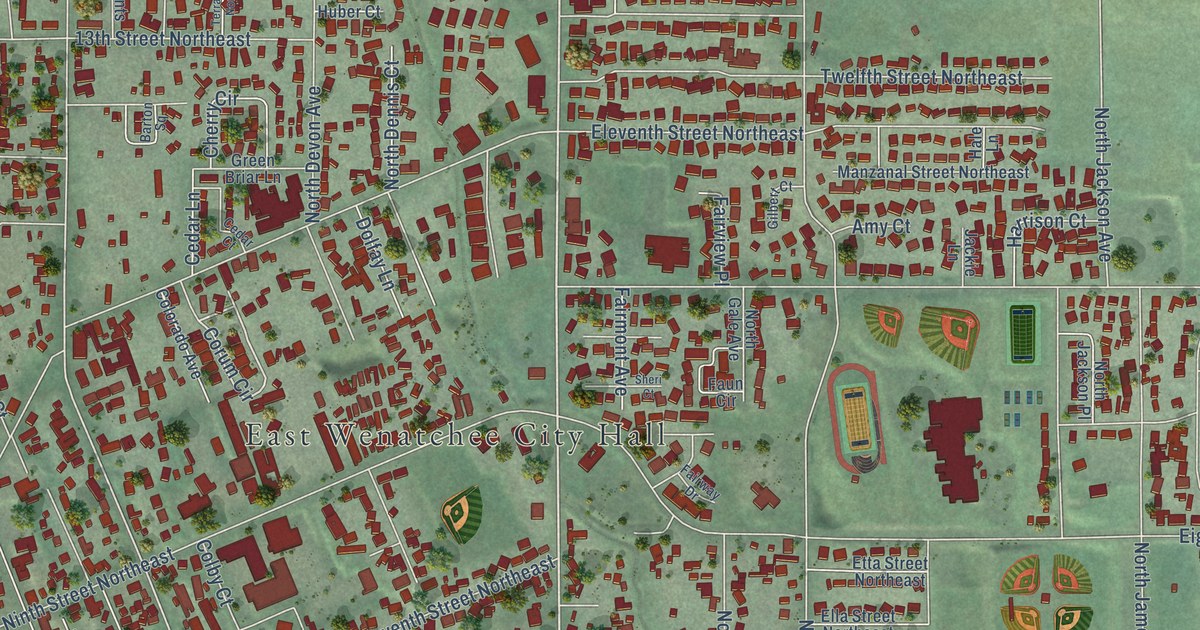 Map of East Wenatchee, Washington in 2026