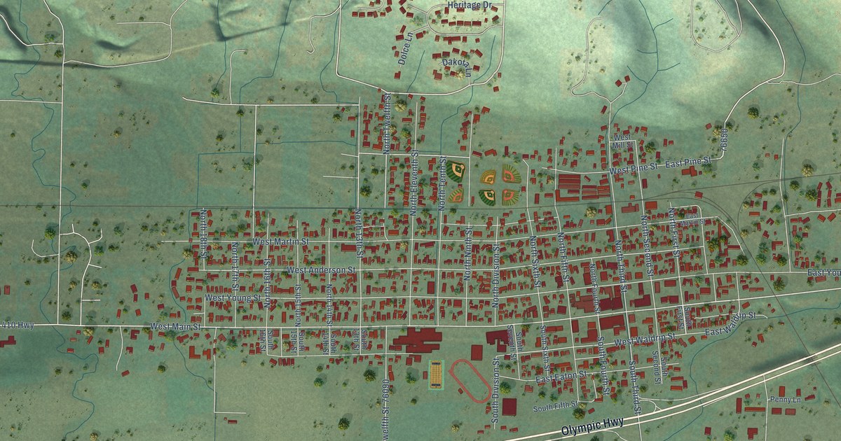 Map of Elma, Washington in 2026