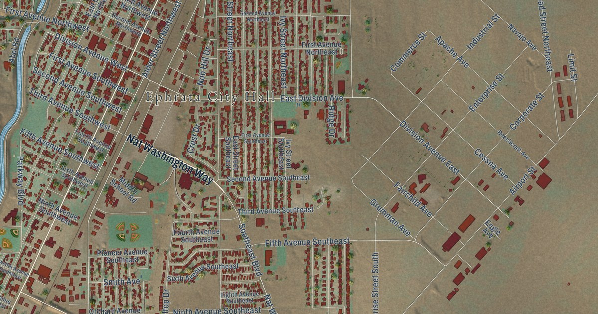 Map of Ephrata, Washington in 2026
