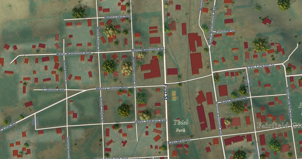 Map of Fairfield, Washington in 2026