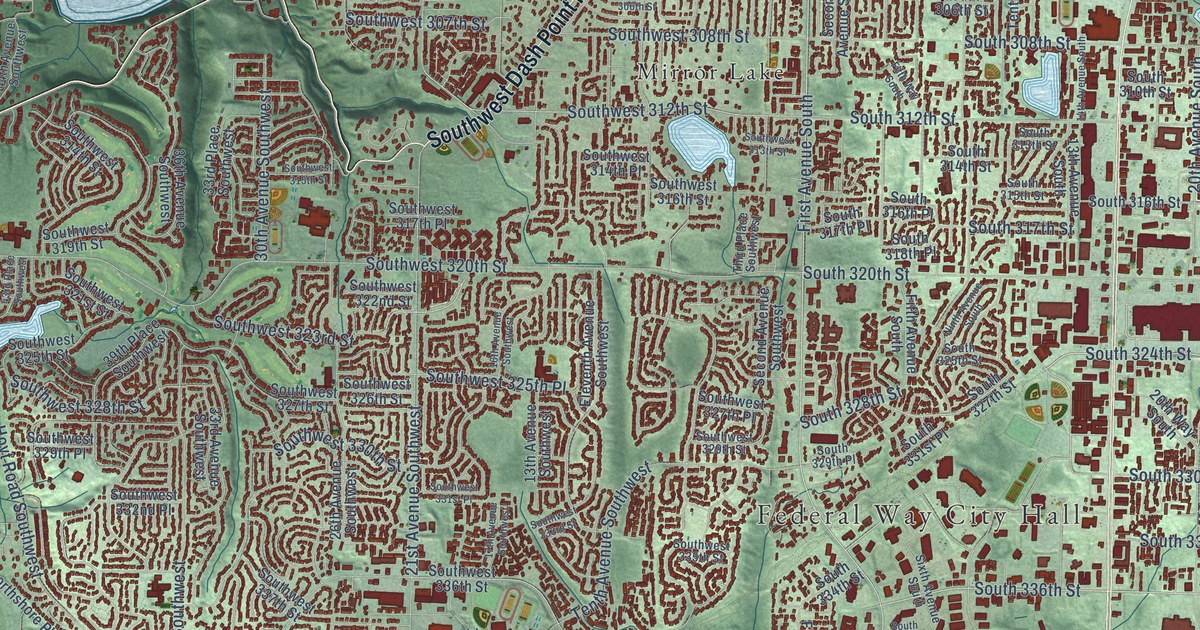 Map of Federal Way, Washington in 2026