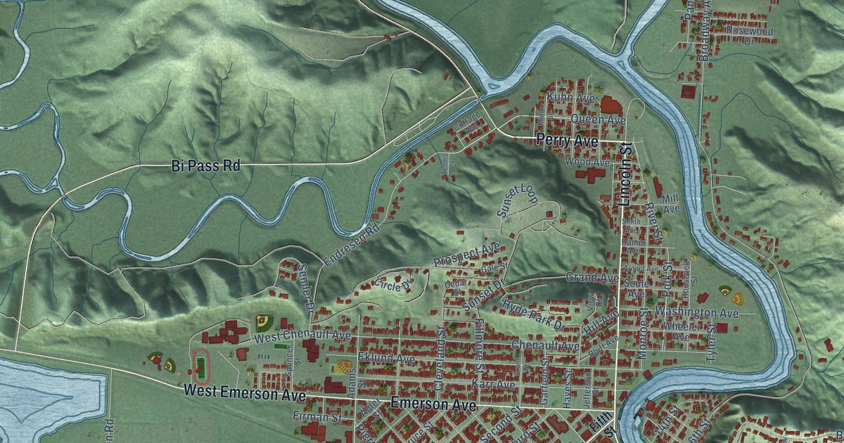 Map of Hoquiam, Washington in 2026