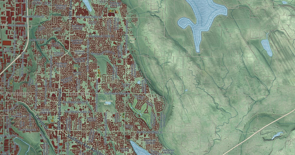 Map of Kent, Washington in 2026
