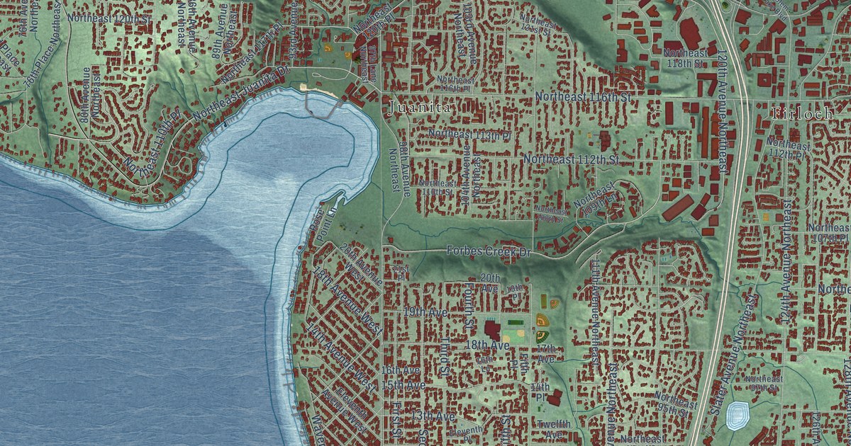 Map of Kirkland, Washington in 2026