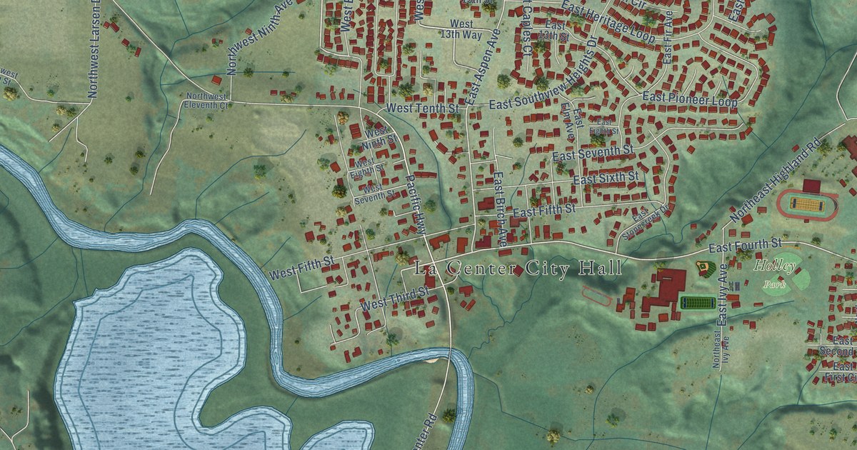 Map of La Center, Washington in 2026