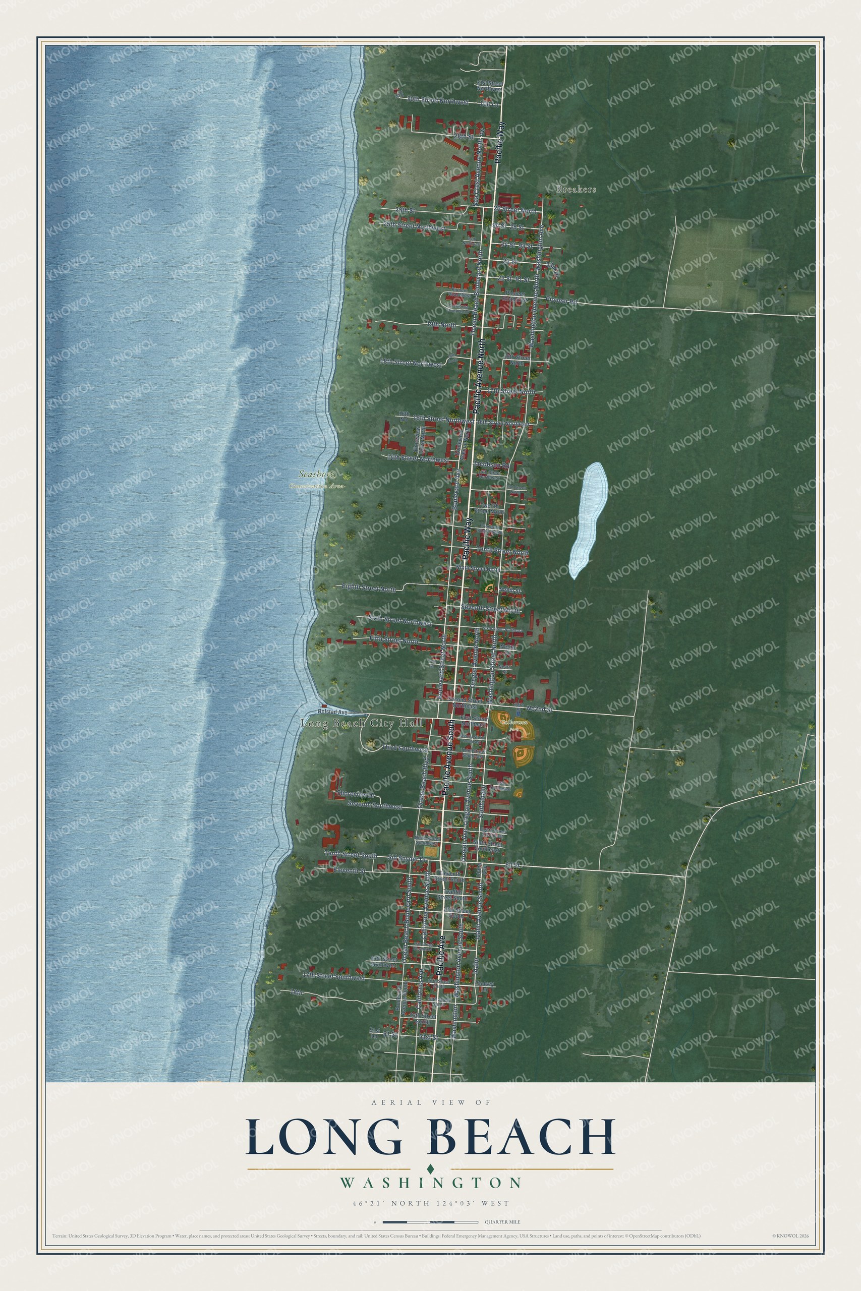 Watermarked full-map preview of Long Beach, Washington