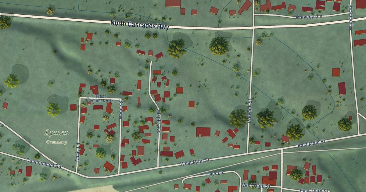 Map of Lyman, Washington in 2026